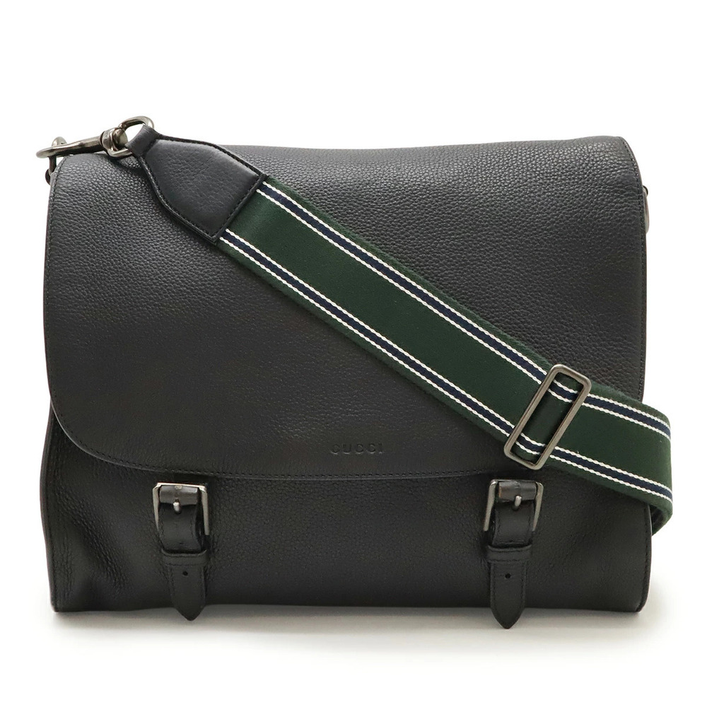 Gucci Messenger Bag Crossbody Leather Black